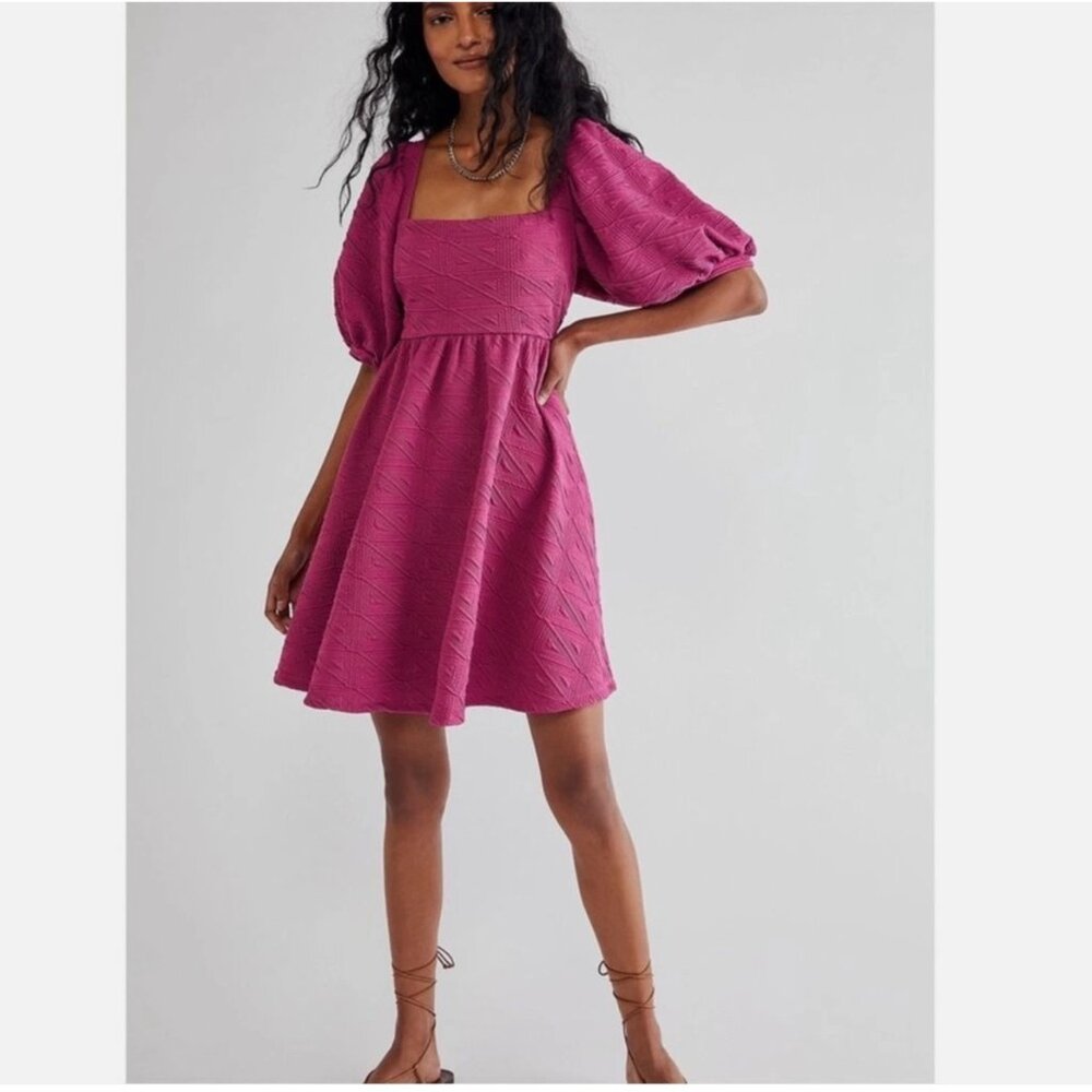EUC Free People Violet Mini Dress Pink Babydoll Women's Size XS